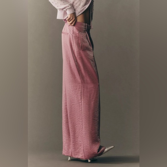 Anthropologie Maeve Shimmered Wide-Leg Trousers  Pants Size 12 - Picture 4 of 6